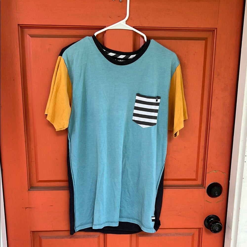 Billabong Blue and Yellow Men's Shirt